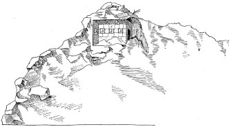Гробница в скале у поста Алишар. Рисунок из письма 1859 г.